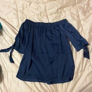 H&M Royal Blue Off The Shoulder Blouse
